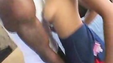 Black Cheerleader Gets Anal