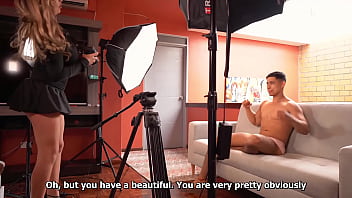 Super Sexy Photographer Seduces Her Muscular Model To Fuck With Him